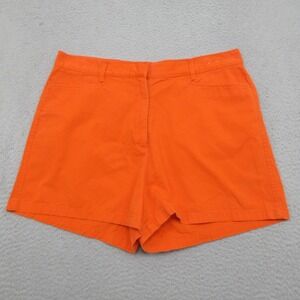 NY Khakis Shorts Womens 14 Orange Chino Twill 3.5" Inseam Summer Casual Travel